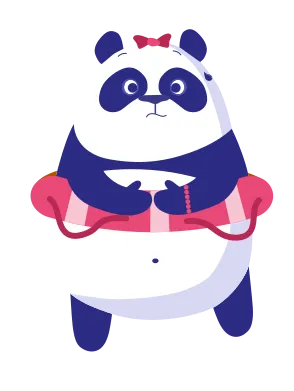 Panda avec une bouée