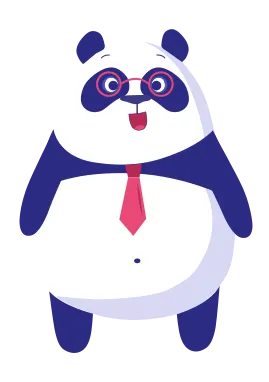 Un panda avec une cravate