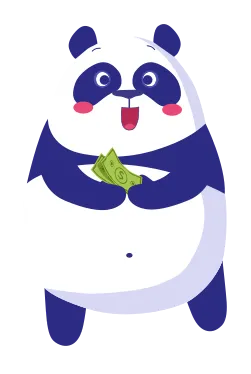 Un panda avec de l'argent
