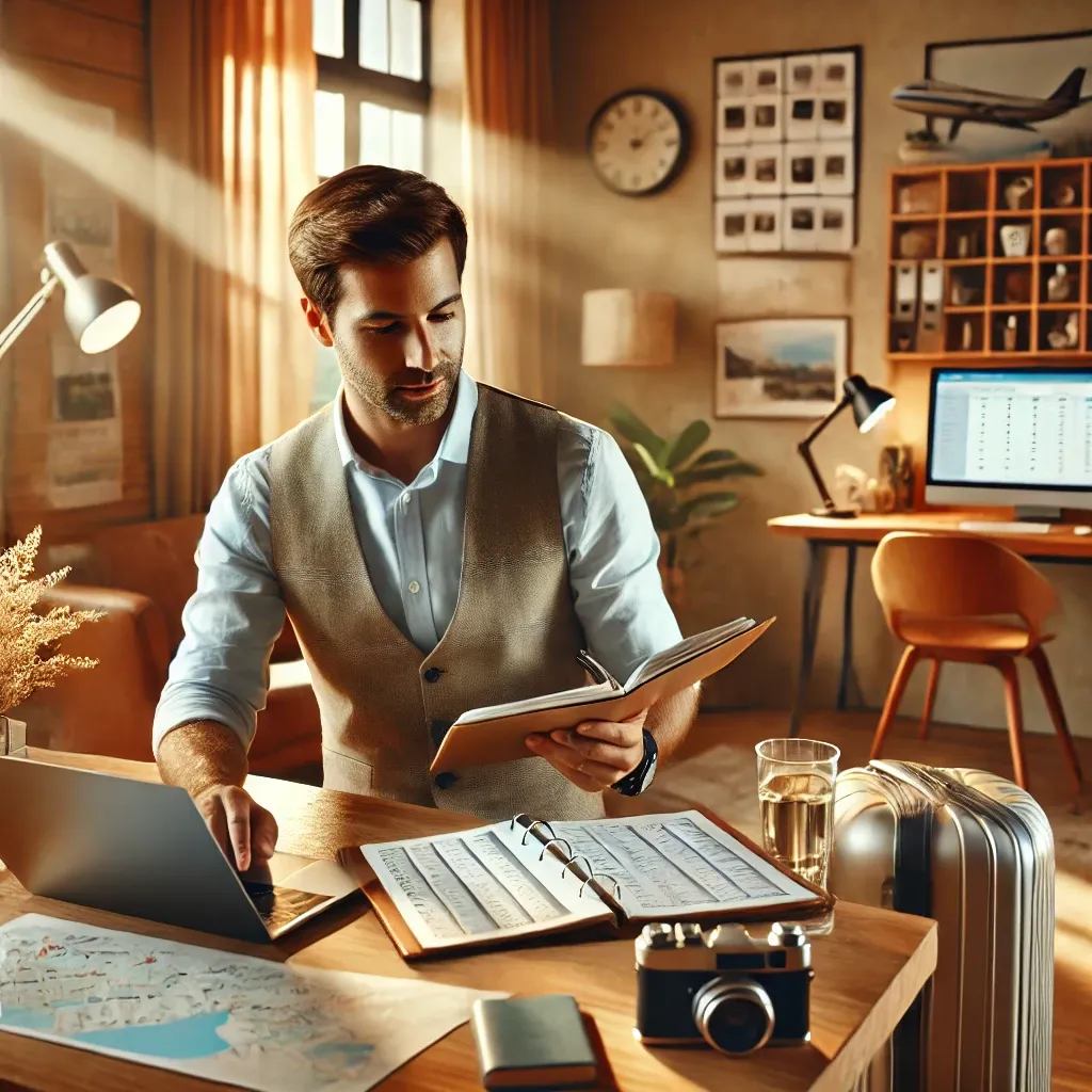 DALL·E 2025-02-13 16.45.01 - A property manager specializing in short-term rental management (gestionnaire de meublés de tourisme). The image shows a professional in a modern offi.webp
