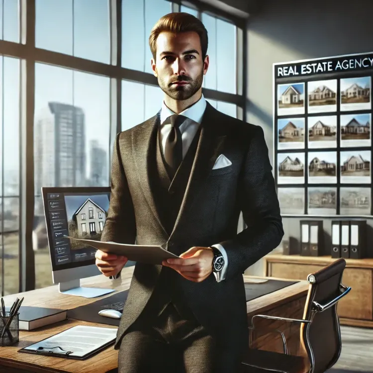 DALL·E 2024-12-28 21.26.52 - A professional and polished depiction of a real estate agency manager. The image shows a well-dressed individual in a modern office environment, holdi.webp DALL·E 2024-12-28 21.26.52 - A professional and polished depiction of a real estate agency manager. The image shows a well-dressed individual in a modern office environment, holdi.webp
